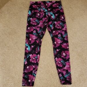 lululemon athletica Women's Abstract Floral Leggings - Purple and Black